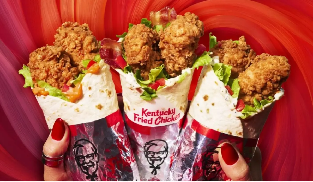 KFC Twisters chicken wraps with crispy tenders and lettuce
